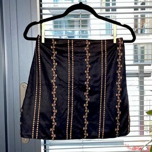 Black Boho Mini Skirt